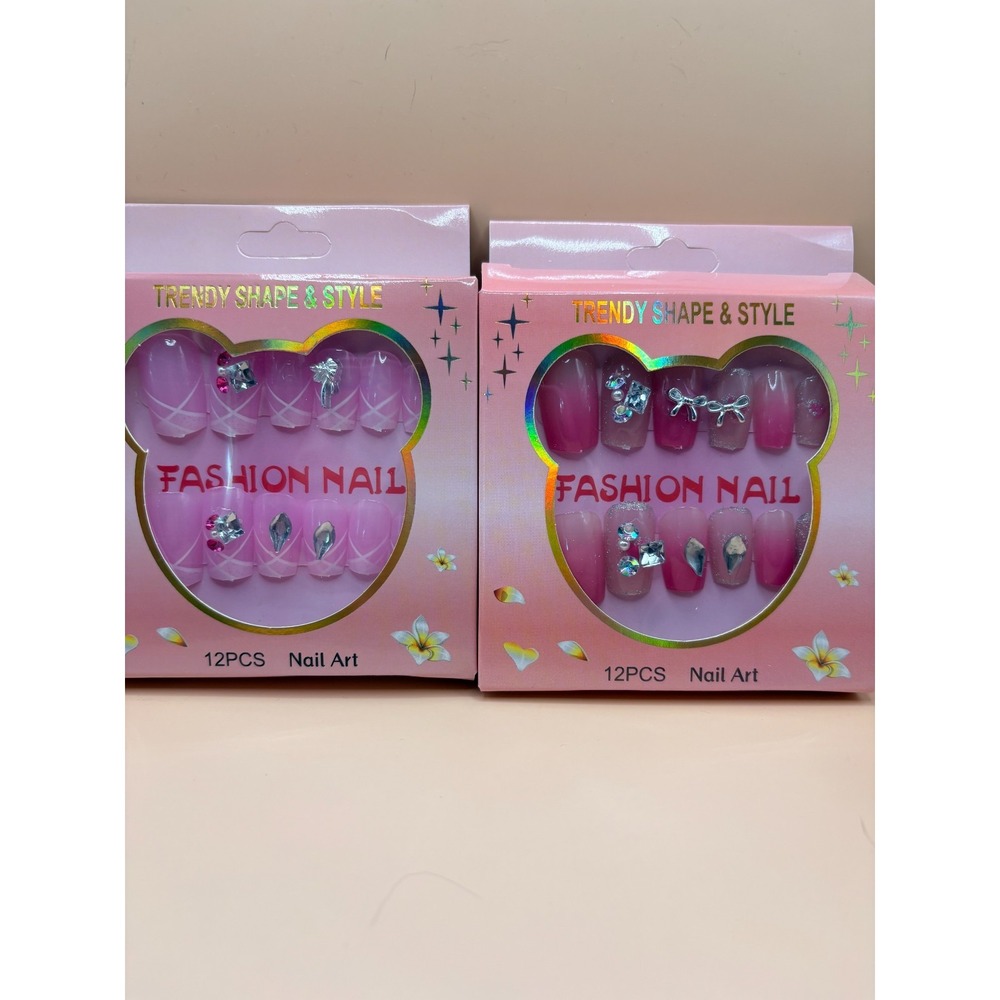 Fashion Nails - Press On Nails, 12 Pcs Nail Art - 2 Boxes